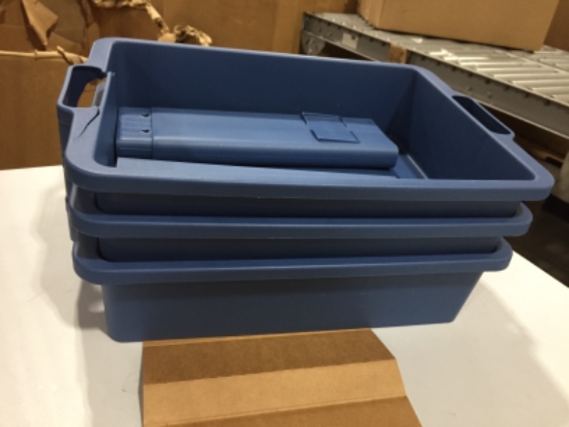 Photo 1 of 3 Tier Plastic Cart Shallow Blue - Brightroom™

