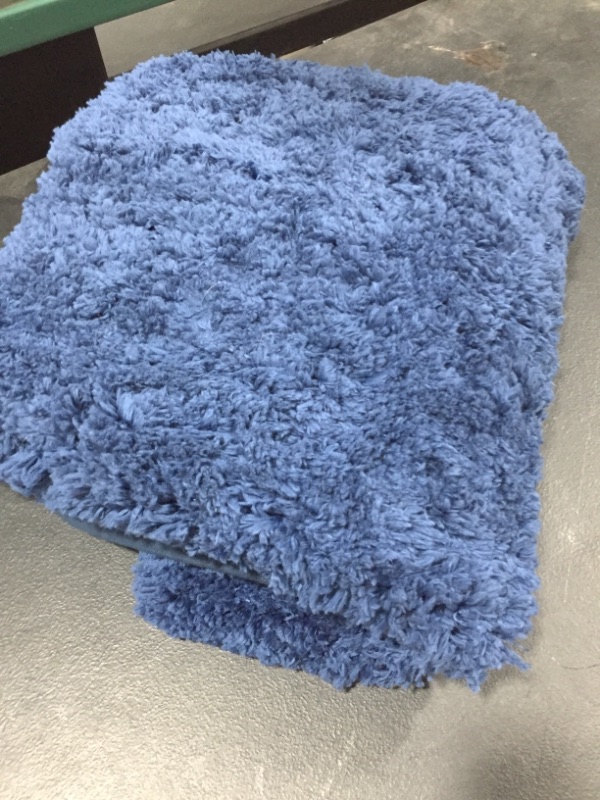 Photo 2 of  Microfiber Bathroom Rug (5ftx2ft, Navy Blue)
