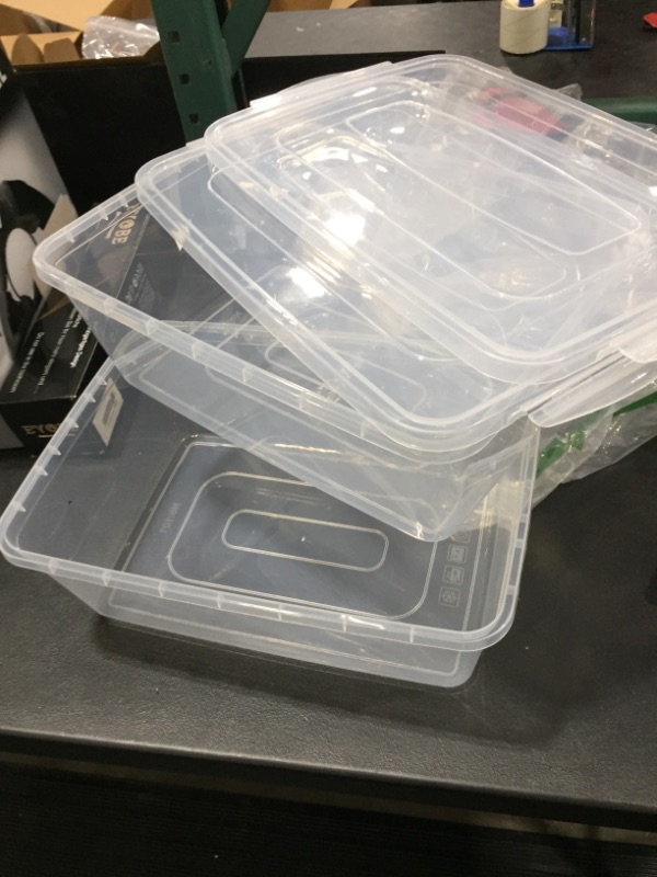 Photo 2 of ( 2 pack) Clear Latching Storage Containers with Lid