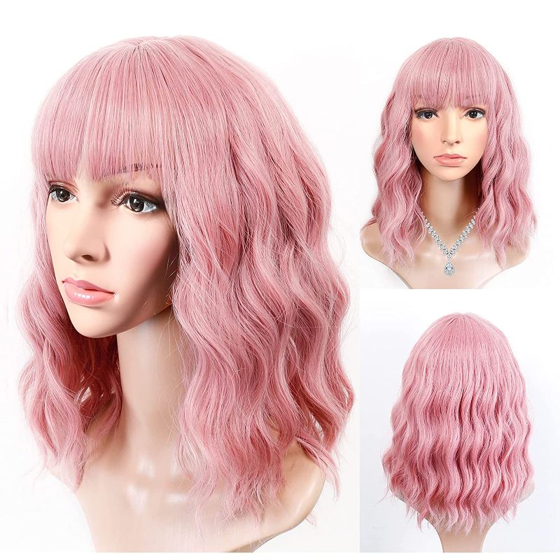 Photo 1 of  Pink Wig with Bangs