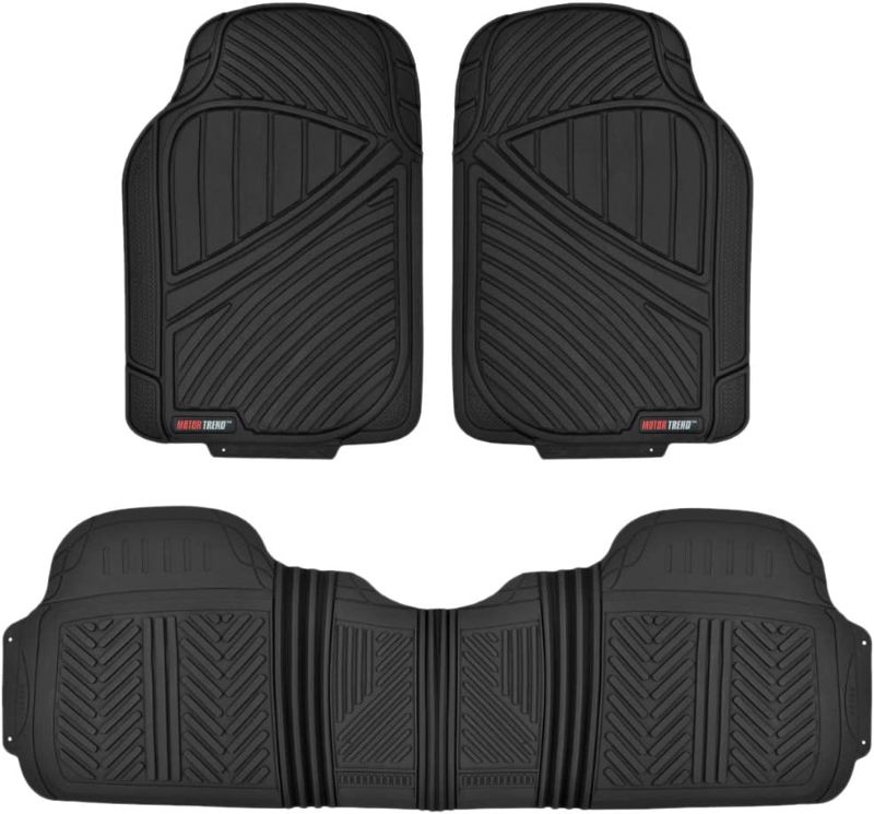 Photo 1 of BDK MotorTrend Universal Fit 3-Piece Heavy Duty Rubber Car Mat - (Black)
