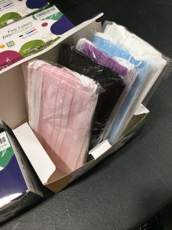 Photo 1 of (10 PACK) HIWUP Colored Disposable Face Masks 50 Pack, PFE 99% Face Mask Suitable For Adults And Teens 
