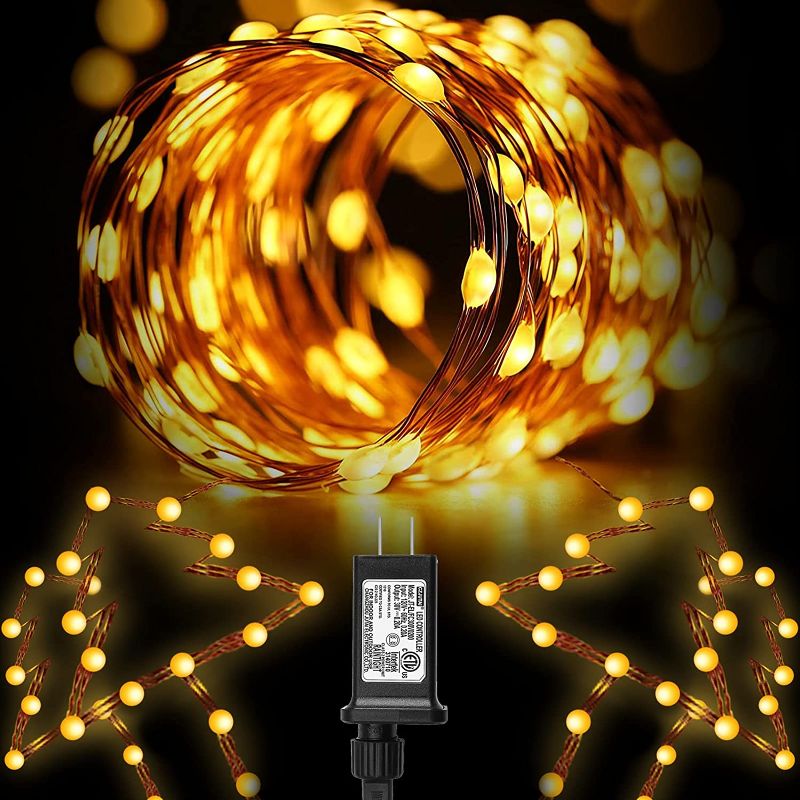 Photo 1 of  Christmas Lights Outdoor Plug in?Super Bright 200 LED 76ft Christmas Lights Indoor Fairy Lights Outdoor Waterproof Warm White Christmas Tree Lights String Lights Outdoor Twinkle Lights
