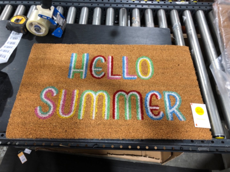 Photo 2 of 1'6x2'6 Hello Summer Doormat Brown - Sun Squad
