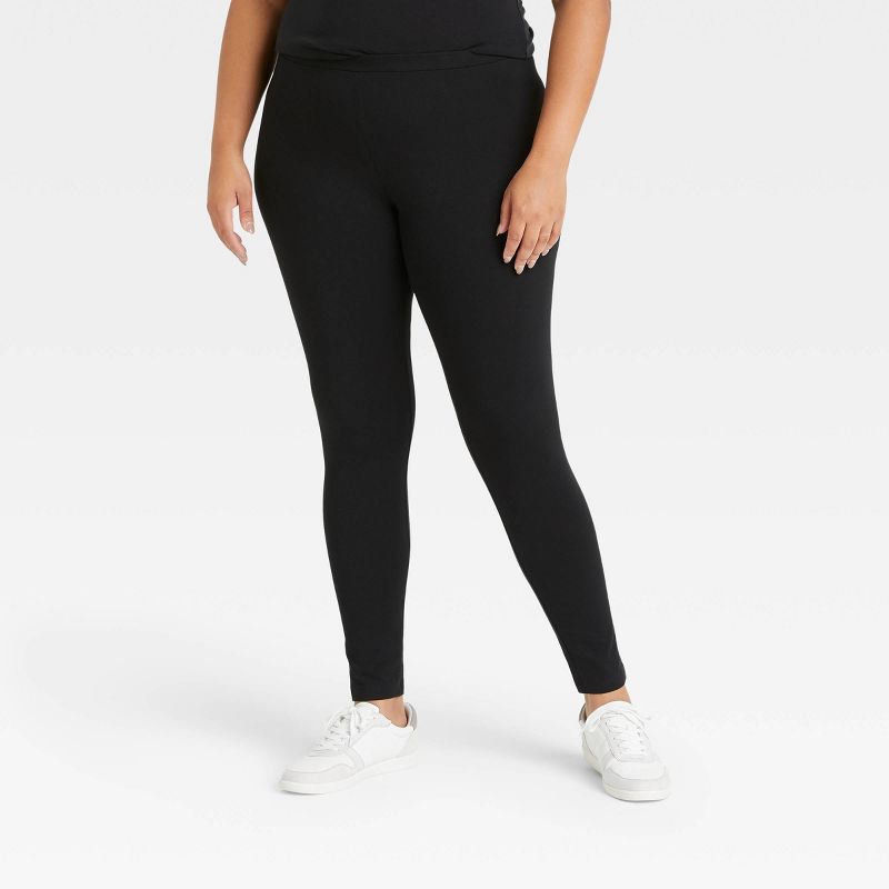 Photo 1 of 12 PAIRS Women's Plus Size Light Weight Mid-Rise Leggings - Ava & Viv Black XL-2XL