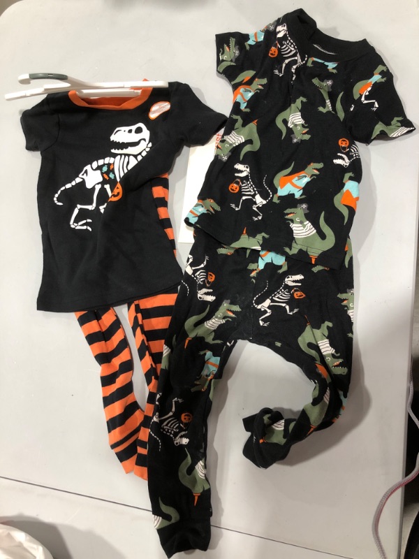 Photo 2 of Carter's Just One You® Toddler Boys' 4pc Halloween Dinos Pajama Set - Orange/Black 18M

