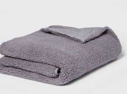 Photo 1 of 50" x 70" Sherpa Weighted Blanket with Removable Cover - Room Essentials