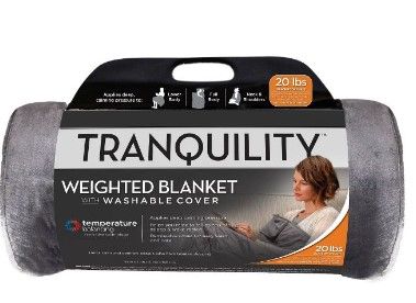 Photo 1 of 48"x72" Temperature Balancing Weighted Blanket Gray - Tranquility 20LB

