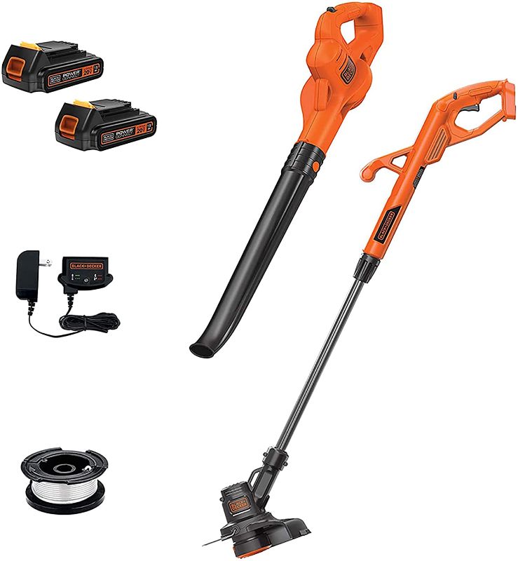 Photo 1 of BLACK+DECKER 20V MAX* POWERCONNECT 10 in. 2in1 Cordless String Trimmer/Edger + Sweeper Combo Kit (LCC222)