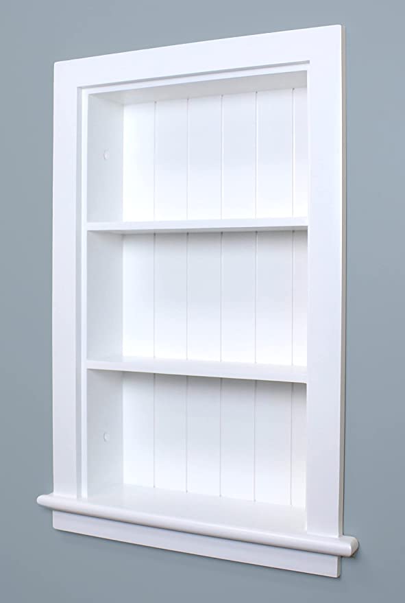 Photo 1 of 17x26 Fox Hollow Furnishings Aiden Wall Niche (White w/Beadboard Back)
