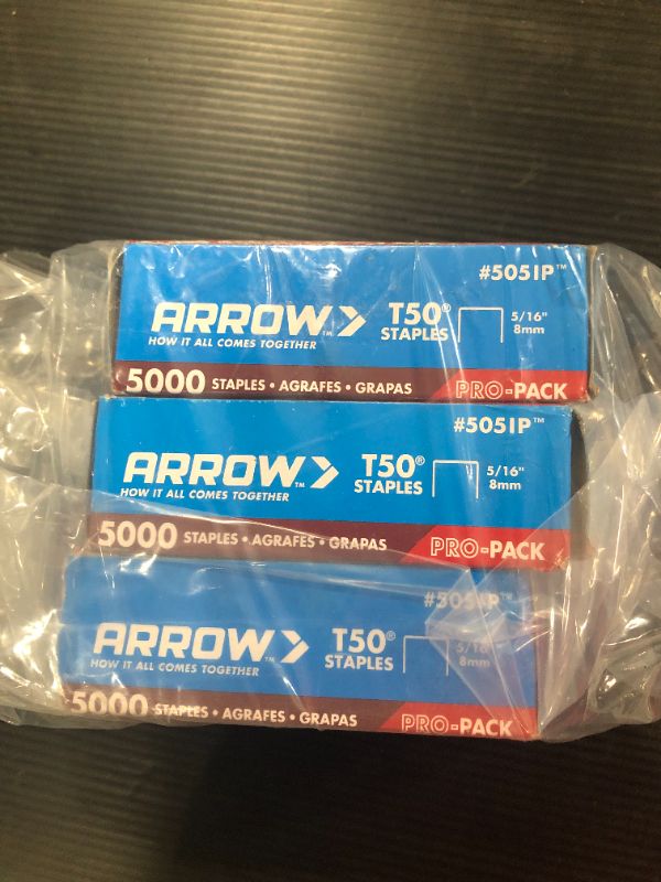 Photo 2 of 3pk rrow T50 5/16"" Staples - 5000

