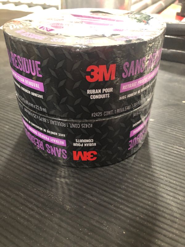 Photo 2 of 2pk of 3M No Residue Duct Tape 1.88 in X 25 Yd Gray
