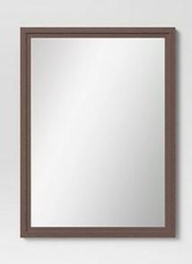 Photo 1 of 22" x 30" Decorative Wall Mirror Frame Walnut - Threshold
