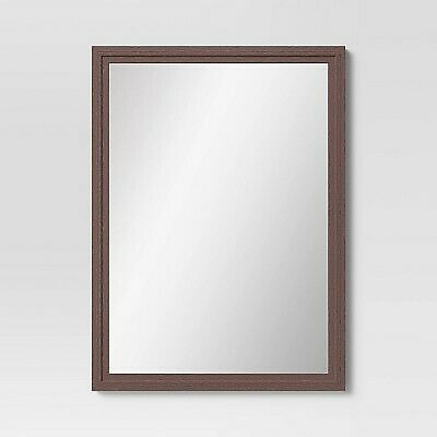 Photo 1 of 22" x 30" Decorative Wall Mirror Frame Walnut - Threshold
