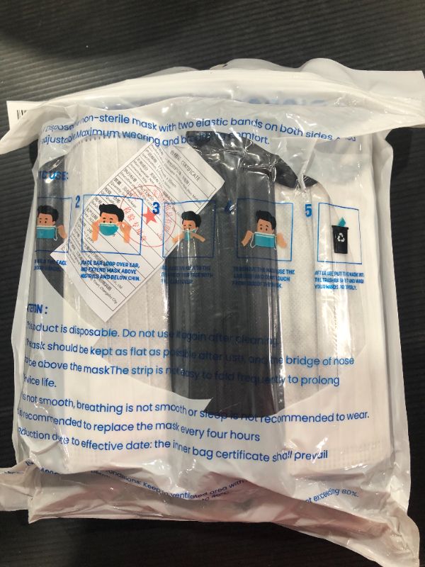 Photo 1 of Black disposable face mask for men - printed safety masks 