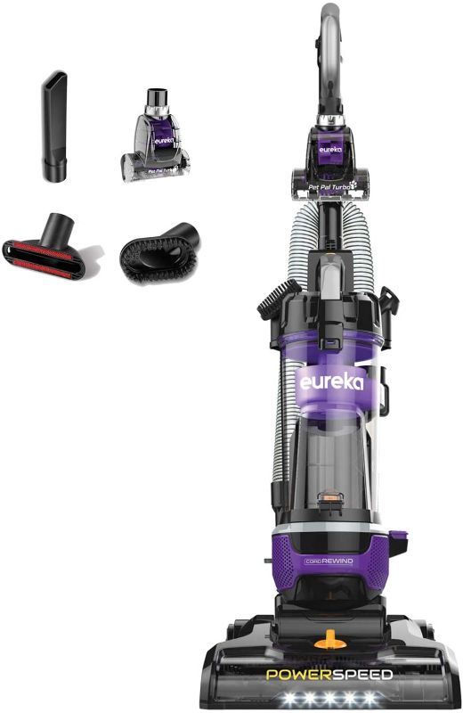 Photo 1 of Eureka PowerSpeed Lightweight Bagless Upright Vacuum Cleaner with Pet Turbo Brush, for Carpet and Hard Floor, Purple