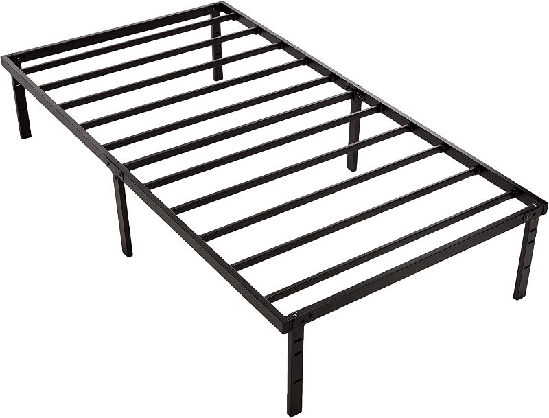 Photo 1 of Amazon Basics Heavy Duty Non-Slip Bed Frame with Steel Slats, Easy Assembly - 14"H, Twin