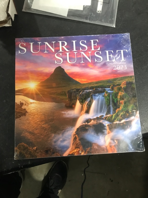 Photo 2 of Sunrise Sunset 2023 Hangable Monthly Wall Calendar - 12" x 24" - Sturdy & Thick Large Full Page 16 Months - Dusk Dawn SunUp Sundown - Daybreak Beautiful Scenic Sky Nature Travel Aurora Photography - Desert Beach Mountain Ocean Parks Paradise Vacation Phot