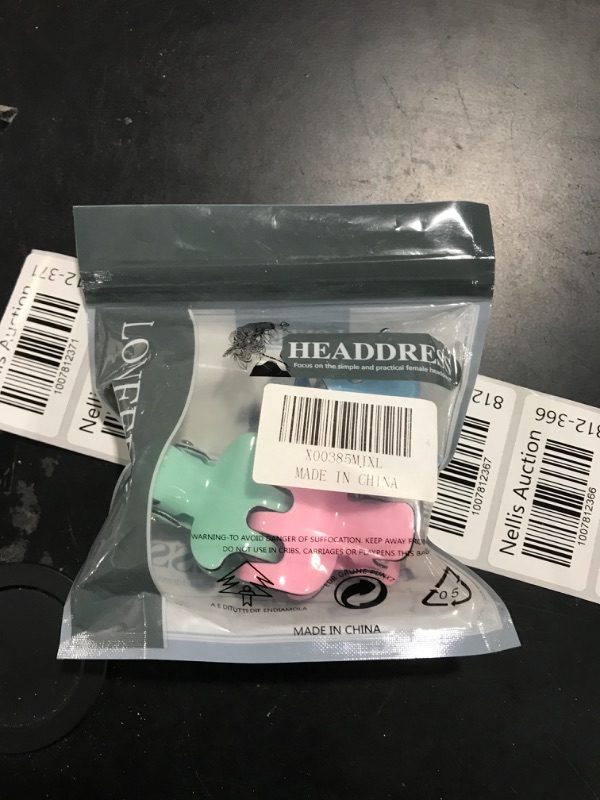 Photo 1 of 3 Pcs Medium Hair Claw Clips for Women and Girls Cute Claw Clip for Thin Curly Hair Jaw Clips for Kids Nonslip Hair Clips (Pink+Green+Sky Blue)