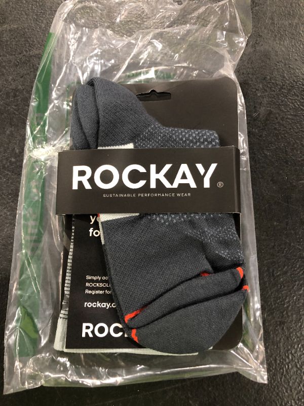 Photo 2 of Rockay Razer Trail Running Socks for Men and Women, Cushion, Crew Cut, Arch Support, 100% Recycled, Anti-Odor (1 Pair) Small 
