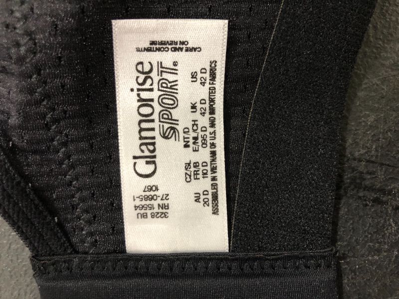 Photo 1 of Glamorise Women's Elite Performance No-Bounce Cami Wirefree Sports Bra 42D in black
