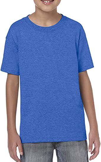 Photo 1 of Gildan Boy's Softstyle 4.5 Oz Short Sleeve T-Shirt. Size large in Sapphire. 2pack