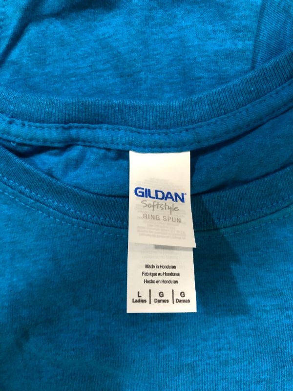 Photo 3 of Gildan Boy's Softstyle 4.5 Oz Short Sleeve T-Shirt. Size large in Sapphire. 2pack