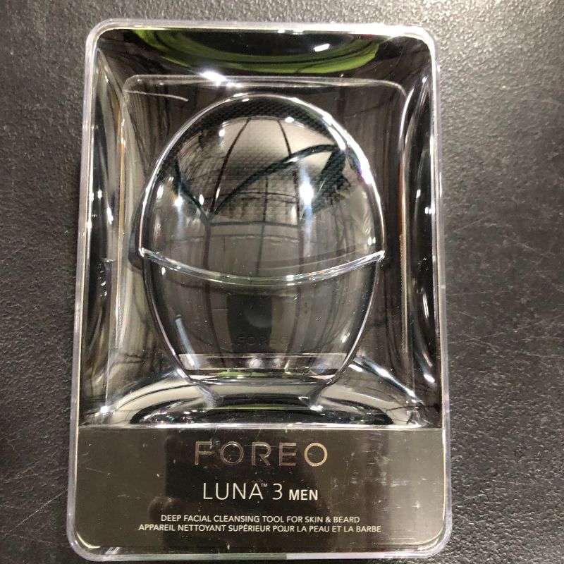 Photo 2 of FOREO LUNA 3 MEN Silicone Facial Cleansing & Firming Massage Brush for Skin and Beard, Shave Prep, Ultra-Hygienic,16 Intensities, 650 uses/USB Charge, App-connected, Waterproof