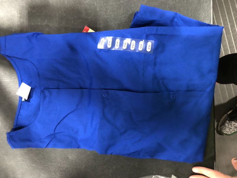 Photo 2 of Workwear Prints Women Medical Scrubs Jacket Snap Front Warm Up Plus Size 4350, 2XL, Galaxy Blue