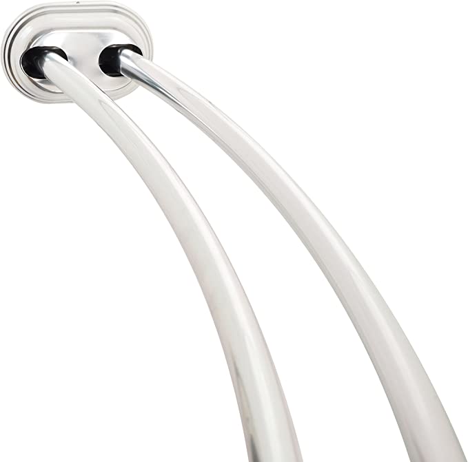 Photo 1 of Zenna Home NeverRust Aluminum Double Curved Tension Shower Curtain Rod, 50 to 72-Inch, Chrome