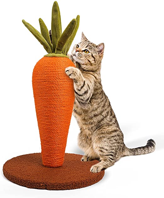 Photo 1 of YOUMI 21” Tall Cat Scratching Post for Indoor Cats in shape of carrot