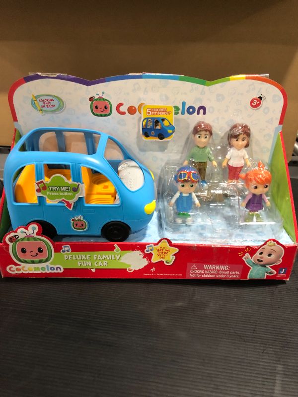 Photo 2 of CoComelon Deluxe Family Fun Car, with Sounds - Includes JJ, Mom, Dad, Tomtom, YoYo - Plays Clip of Song, are We There Yet