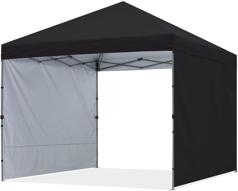 Photo 1 of ABCCANOPY Outdoor Easy Pop up Canopy Tent with 2 Sun Wall 10x10, Black
