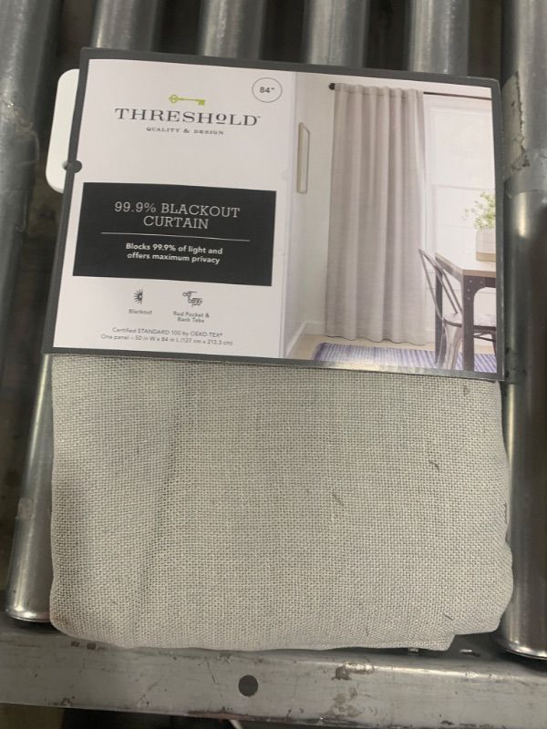 Photo 2 of Aruba Curtain Panels 84x50 Blackout Gray - Threshold--1 panel only
