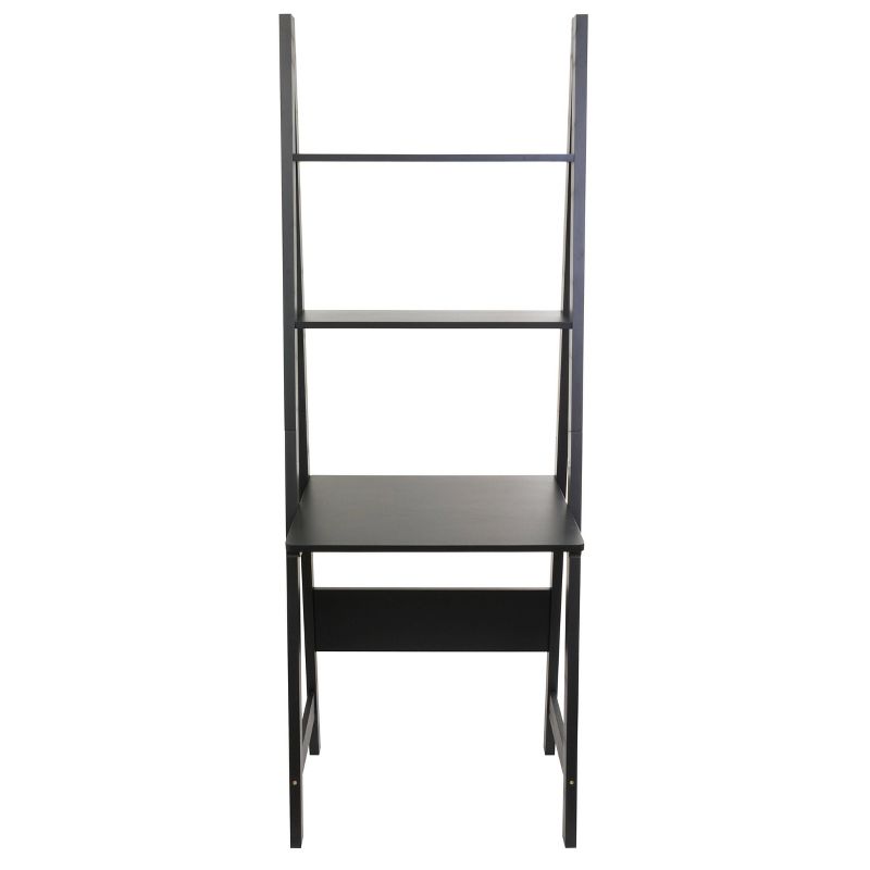 Photo 1 of 701" x 25" Three-Tier Providence Hart Floor Shelf and Desk Black - Kiera Grace

