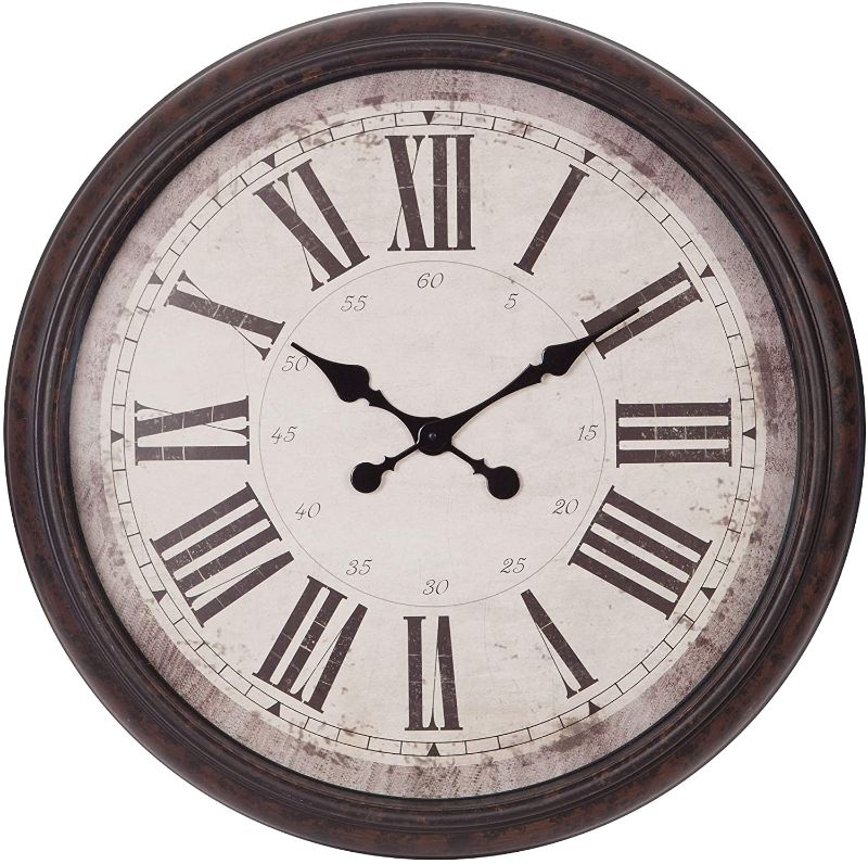 Photo 1 of WALL CLOCK WITH ROMAN NUMERALS 23 1/2IN