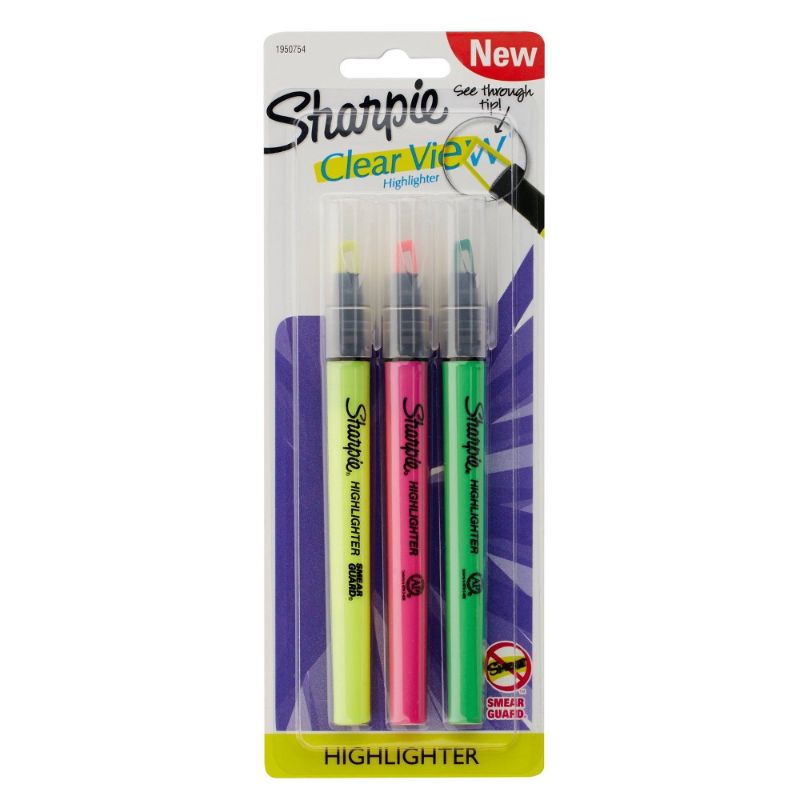 Photo 1 of Sharpie Clear View 3pk Highlighters Fine Chisel Tip Multicolored
qty 6 3 packs
