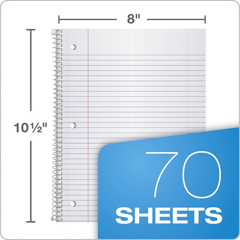 Photo 1 of basic Notebook, 1-Subject, College Ruled Paper, 70 Sheets, Color May Vary, 1/Notebook ( Blue )
