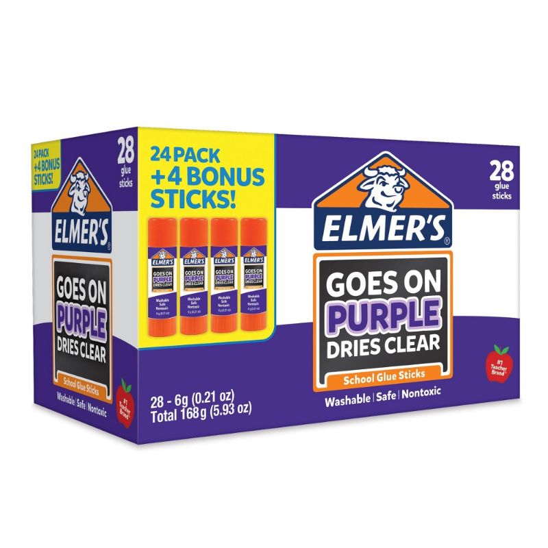 Photo 1 of Elmer S 28pk Washable School Glue Sticks - Disappearing Purple
