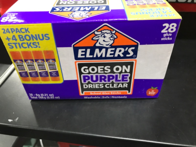 Photo 2 of Elmer S 28pk Washable School Glue Sticks - Disappearing Purple
