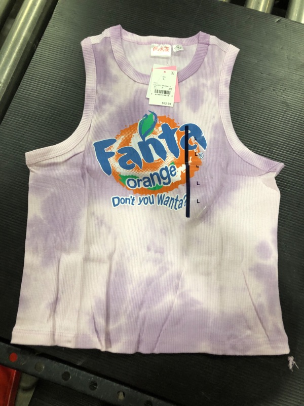 Photo 1 of 2 OF THE FANTA Orange Don't You Wanta? White & Purple Tie Dye Cropped Tank Top Large
