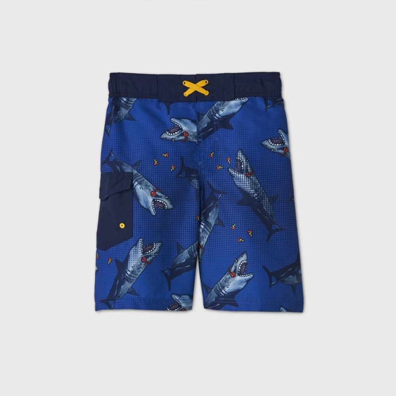 Photo 1 of 2 OF THE Boys' Shark Pizza Print Swim Trunks - Cat & Jack™ L
