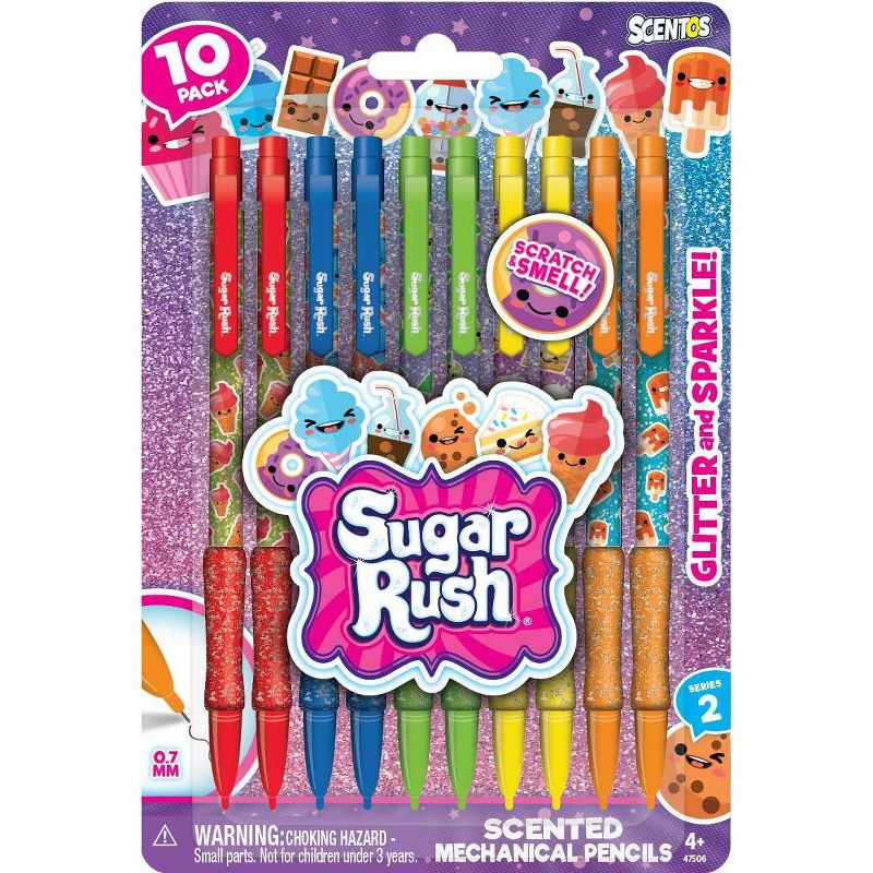 Photo 1 of (8 PACK) 10ct #2 Scented Mechanical Pencils Glitter Multicolor - Sugar Rush

