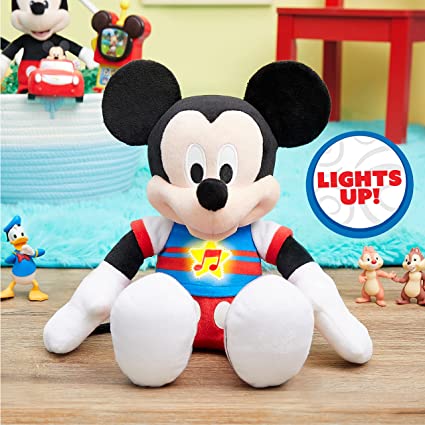 Photo 1 of Disney Junior Mickey Mouse Funhouse Singing Fun Mickey Mouse 13 Inch Lights and Sounds Feature Plush, Sings The Wiggle Giggle Song, by Just Play
