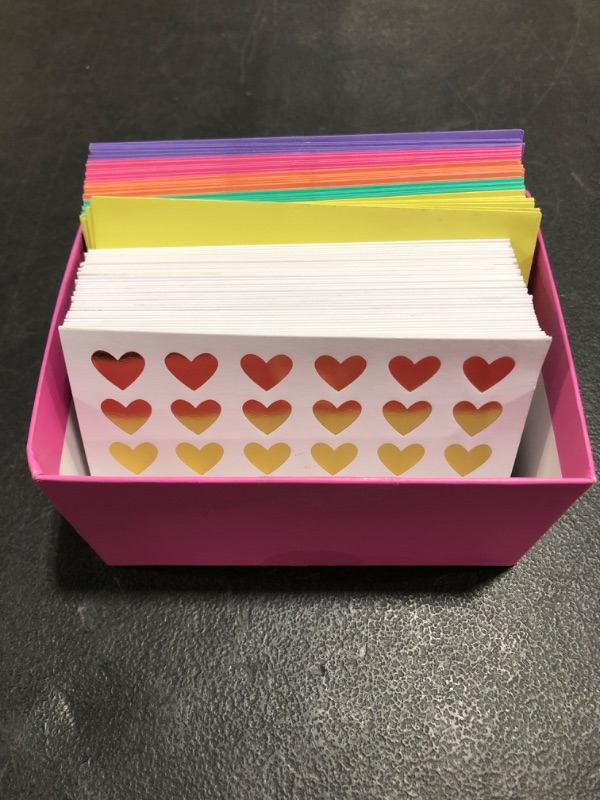 Photo 2 of 50ct Note Cards Hearts. OPEN BOX. PRIOR USE. 
