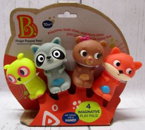 Photo 1 of B. Toys Woodland Pals 4 Finger Puppets Bathtime & Playtime Fun Pencil Topper New
