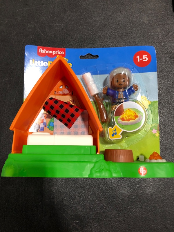 Photo 2 of Fisher-Price Little People Cabin Playset with Camp Fire Light and Sounds 3 Pieces Toddler Toy
