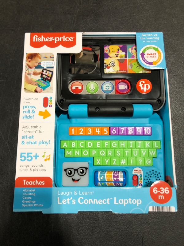 Photo 2 of Fisher-Price Laugh & Learn Let S Connect Laptop Electronic Toy with Lights Music and Smart Stages Learning Content for Infants and Toddlers
