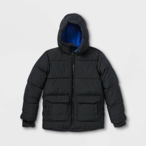 Photo 1 of Boys' Short Puffer Jacket - All In Motion™ Black L : Target