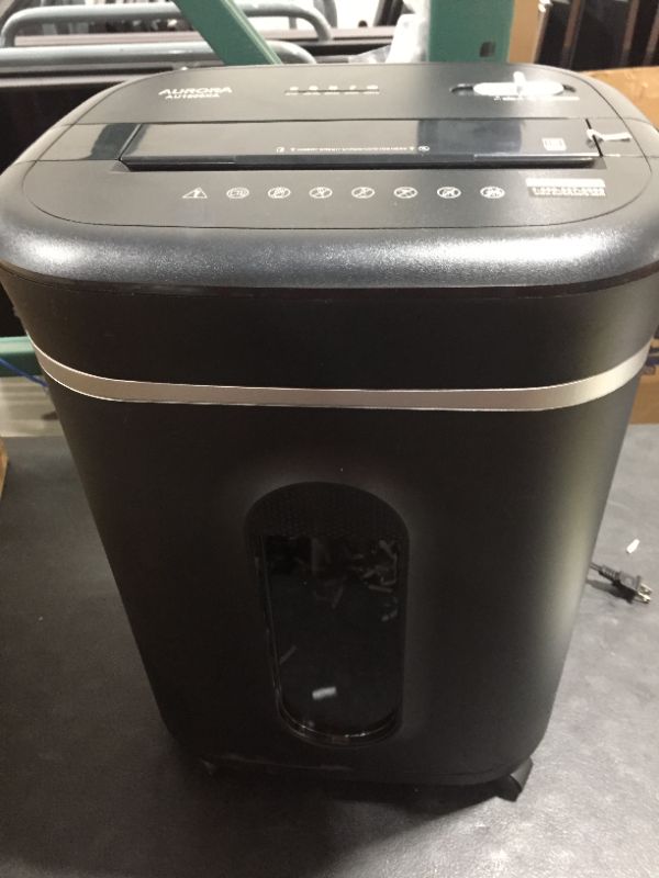 Photo 2 of Aurora AU1800XA Anti-Jam 18-Sheet Crosscut Paper/CD and Credit Card Shredder/ 6-Gallon pullout Basket 30 Minutes Continuous Run Time
